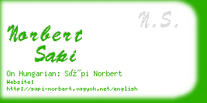 norbert sapi business card